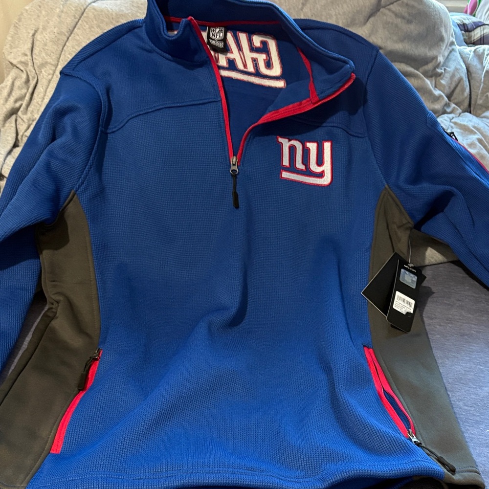 Blue and Gray Quarter-Zip Pullover